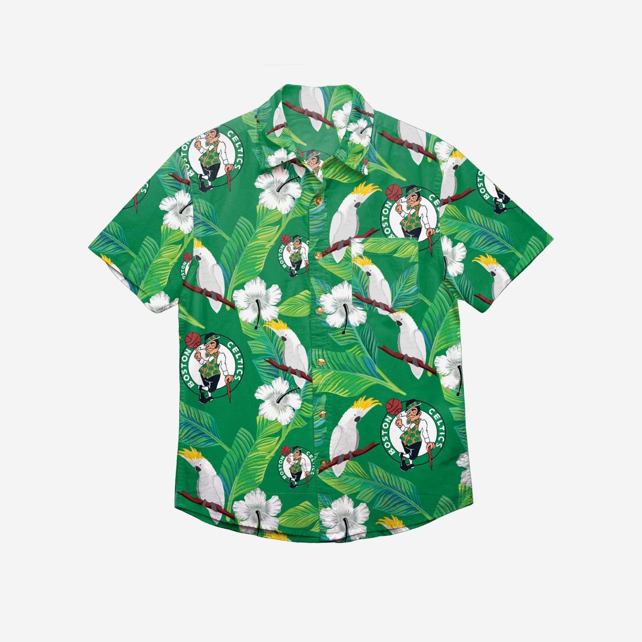 Boston Celtics Floral Button Up Hawaii Shirt Ha88857