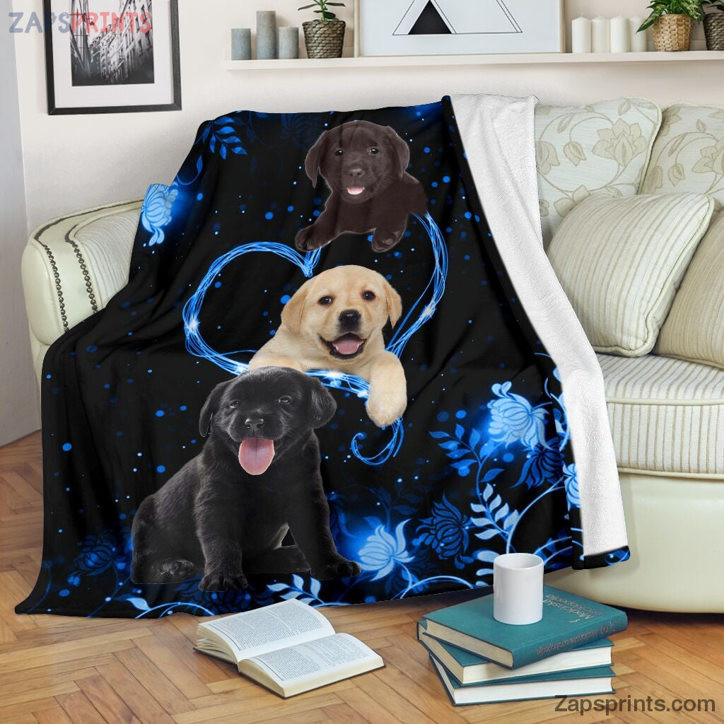 Twinkling Blue Heart Labrador Retriever Blanket – Cool Gift Ideas