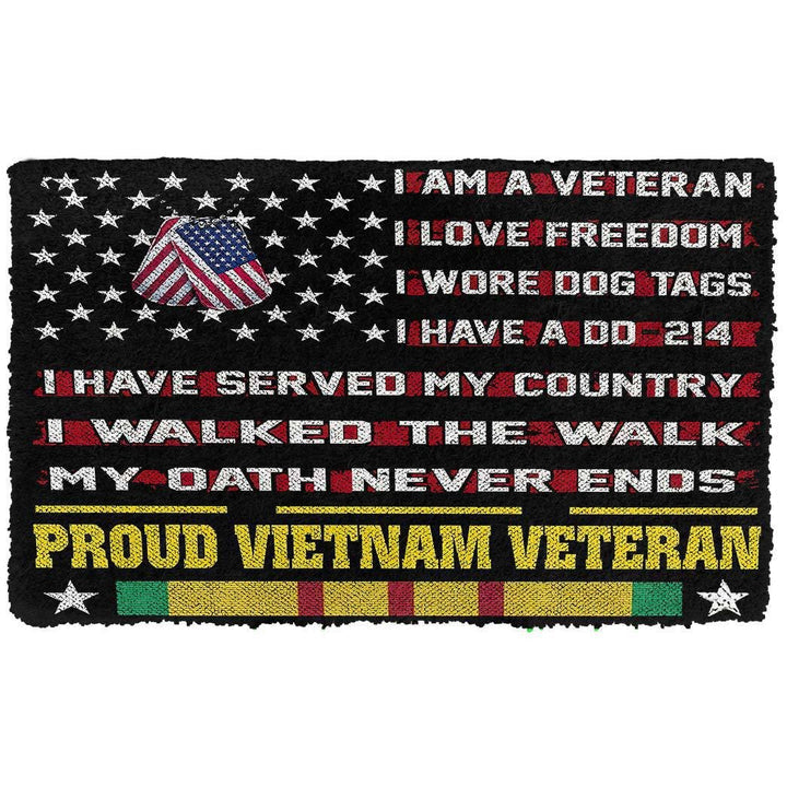 Waybackapparel Proud Vietnam Veteran Custom 3D Doormat