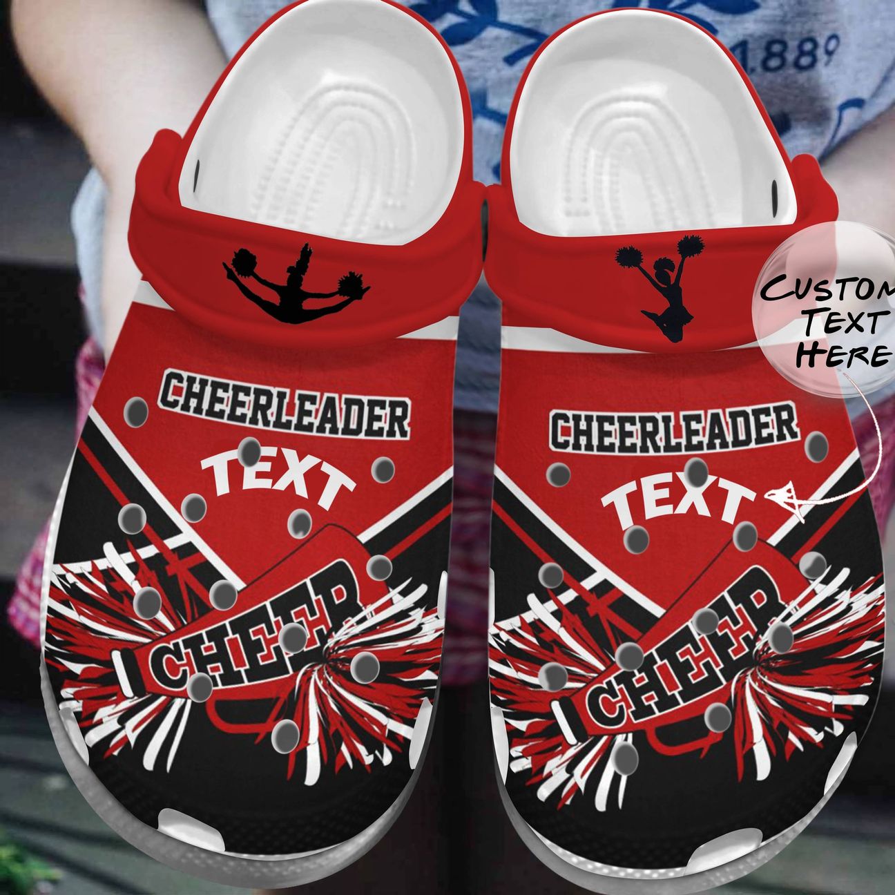 Cheerleading Personalized Clog, Custom Name, Text, Color, Number Fashion Style For Women, Men, Kid, Print 3D Cheerleader