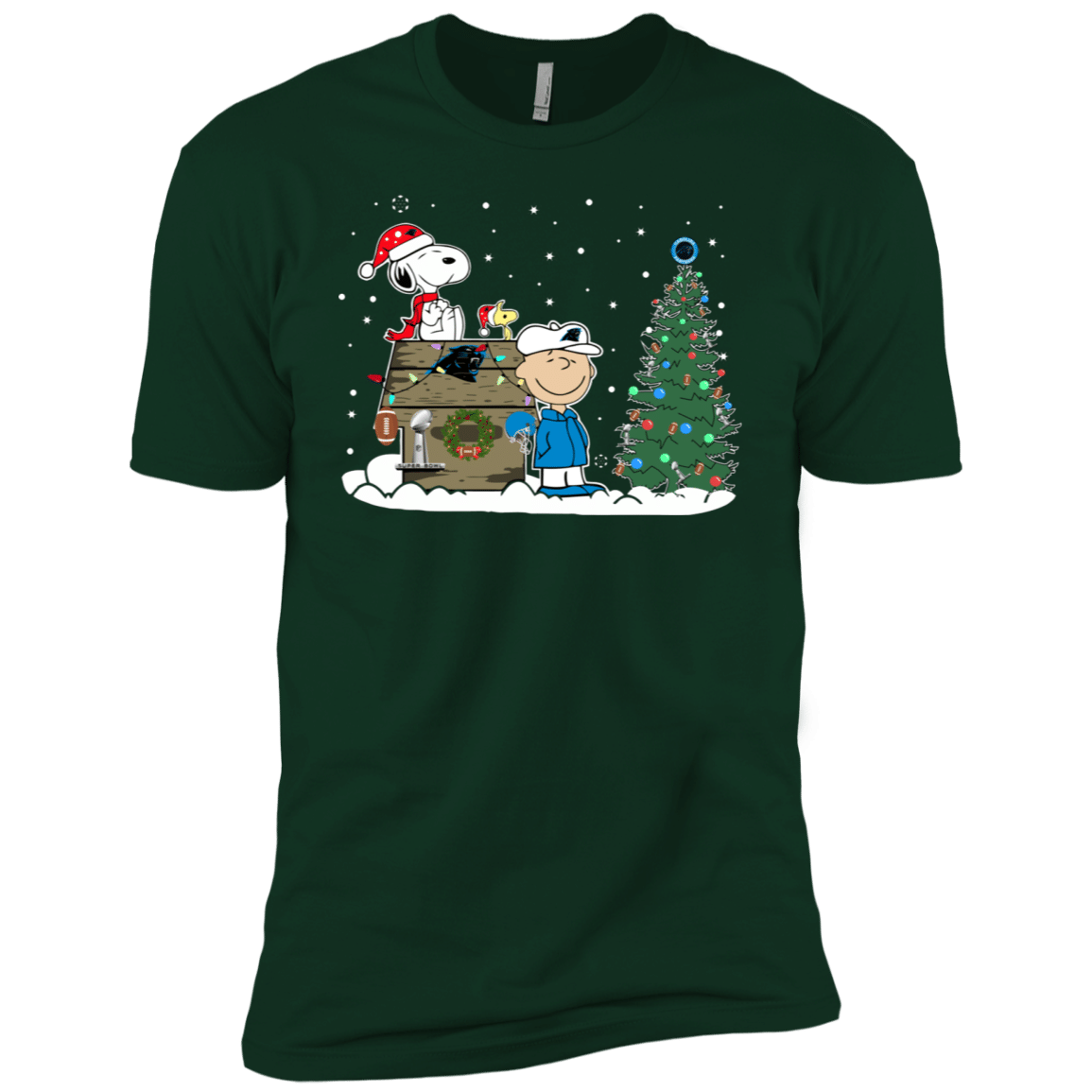 Check Out This Awesome Carolina Panthers Snoopy The Peanuts Ugly Christmas Sweater  Super Bowl Men’S T-Shirt