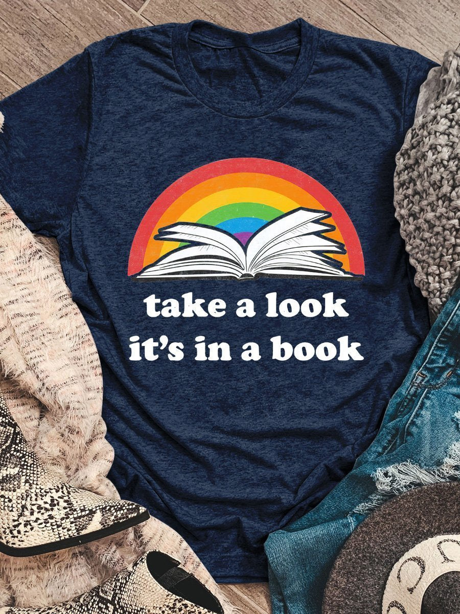 Take A Look It'S In A Book T-Shirt Hoodies Long Sleeve Birthday Gifts ...