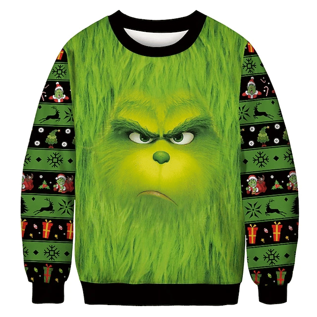 The Grinch Christmas 3D Ugly Thicken Sweaters Gingri23