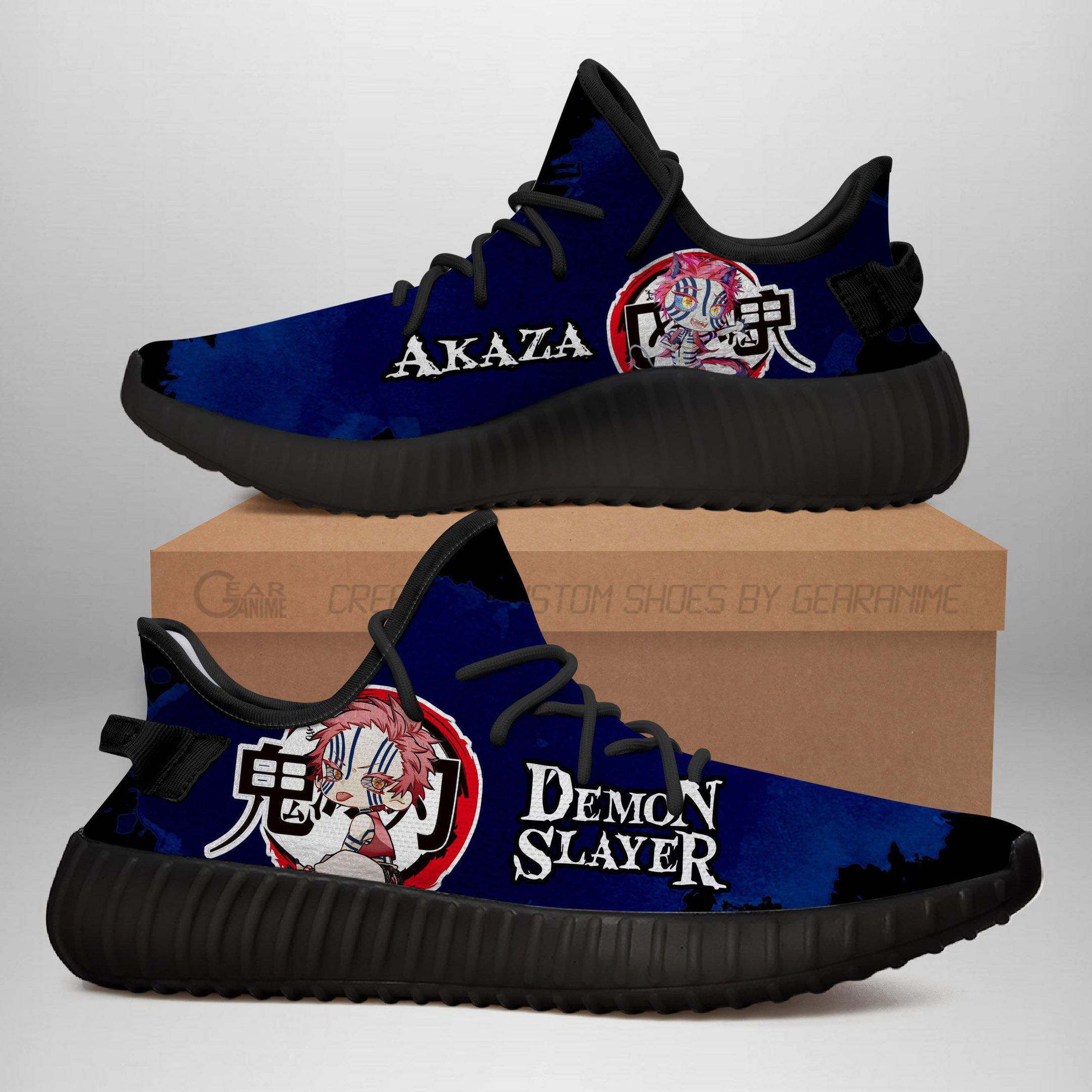 Akaza Yeezy Shoes Demon Slayer Anime Sneakers Fan Gift Tt04 Unisex Men Women