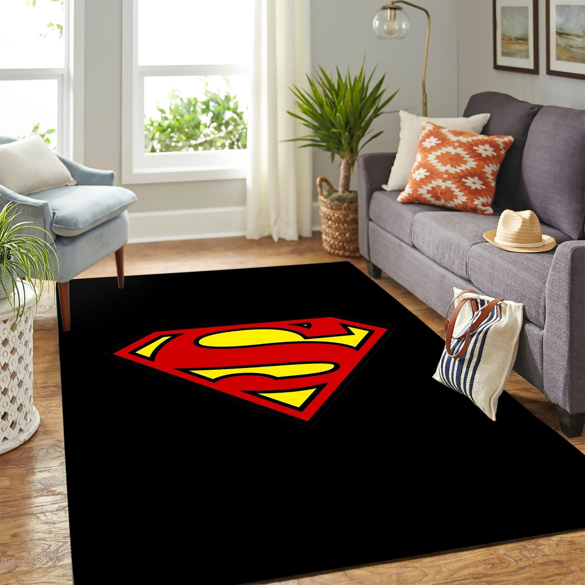 Superman Logo Area Rug Geeky Carpet – home decor – Bedroom Living Room decor