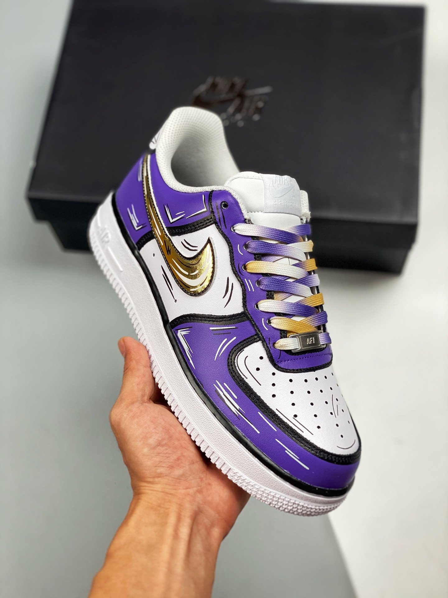 Custom Nike Air Force 1 Low Lakers Purple White 5341014