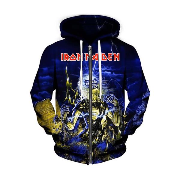 3D Zipper Hoodie Iron Maiden Zip-Up Jacket