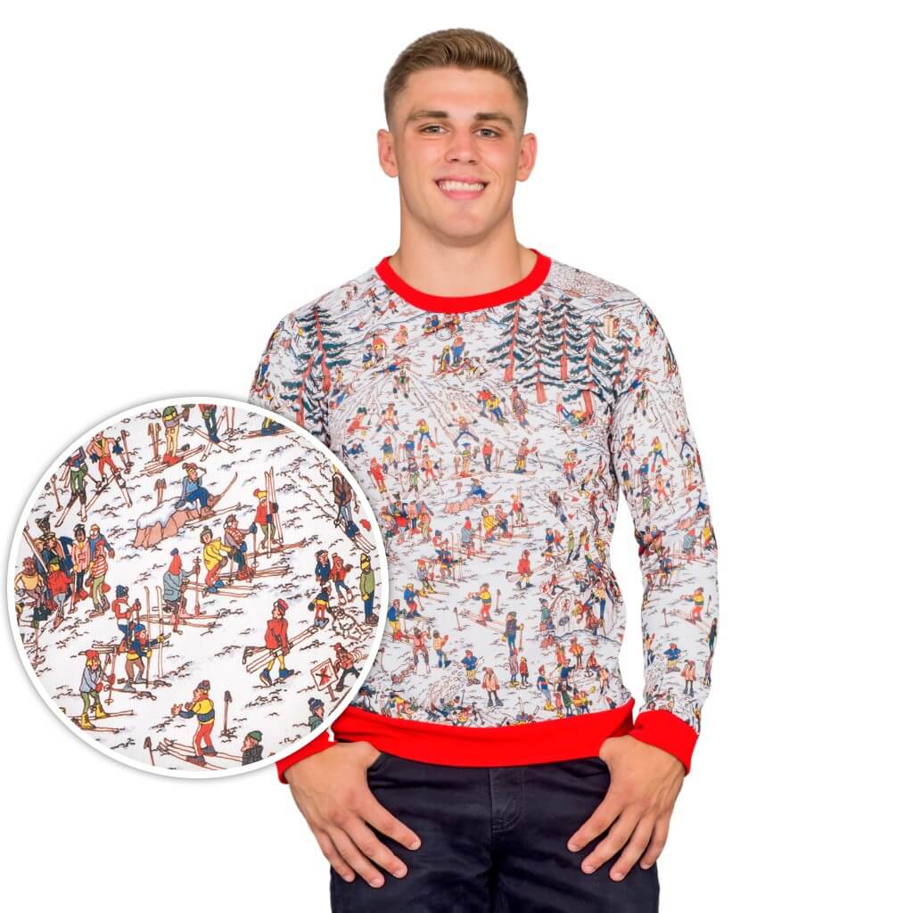 Where’S Waldo Snow Mountain Long Sleeve Ugly Christmas Sweater