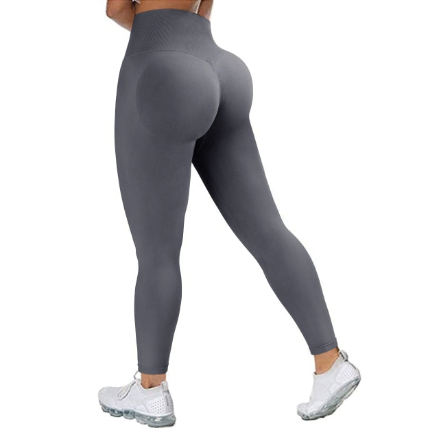 Solid Scrunch Butt Lifting Booty High Waisted Gym Tights Push Up ...
