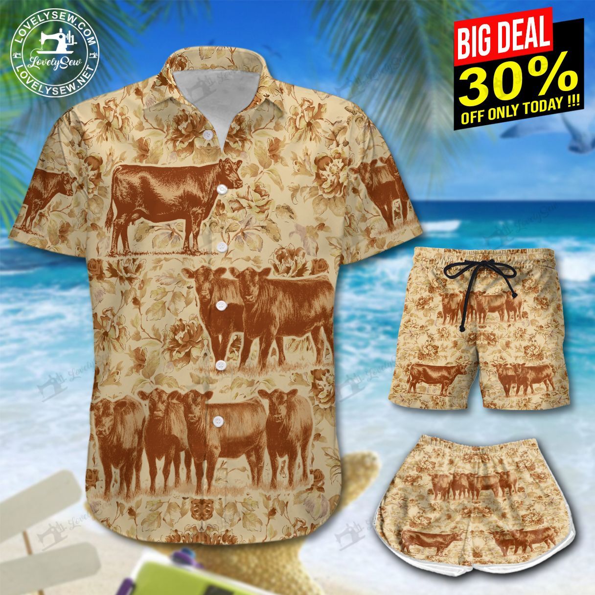 Angus Cow Hawaiian Shirt Shorts Ha57508