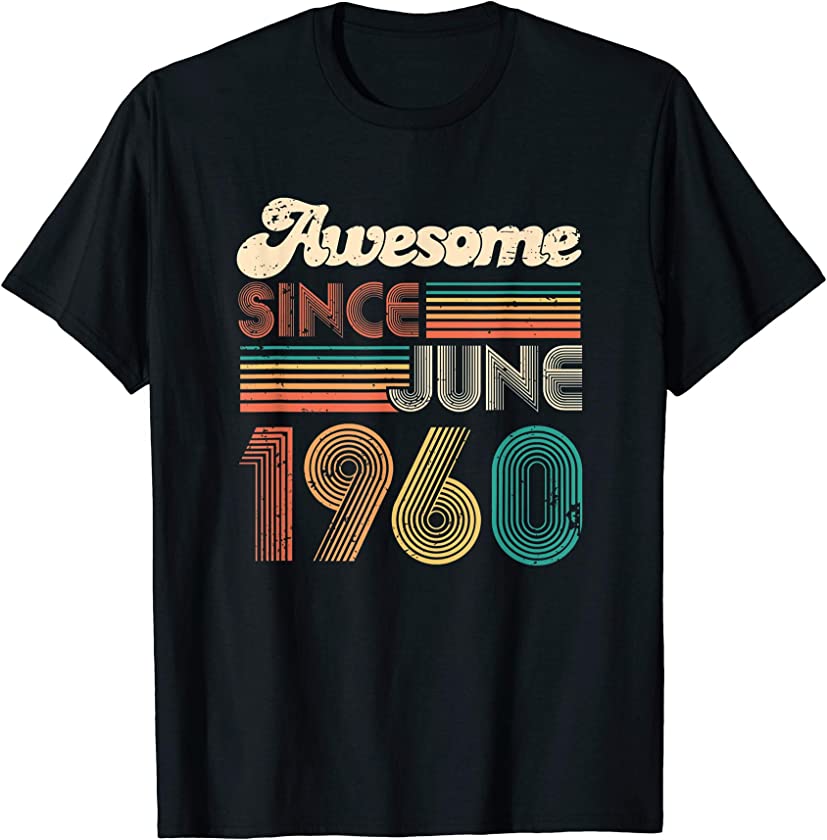 60th Birthday Gift – Vintage June 1960 60 years gifts men T-Shirt