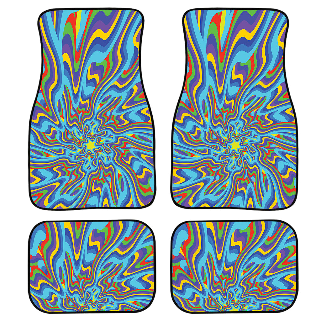 Psychedelic Print Front And Back Car Floor Mats, Front Car Mat