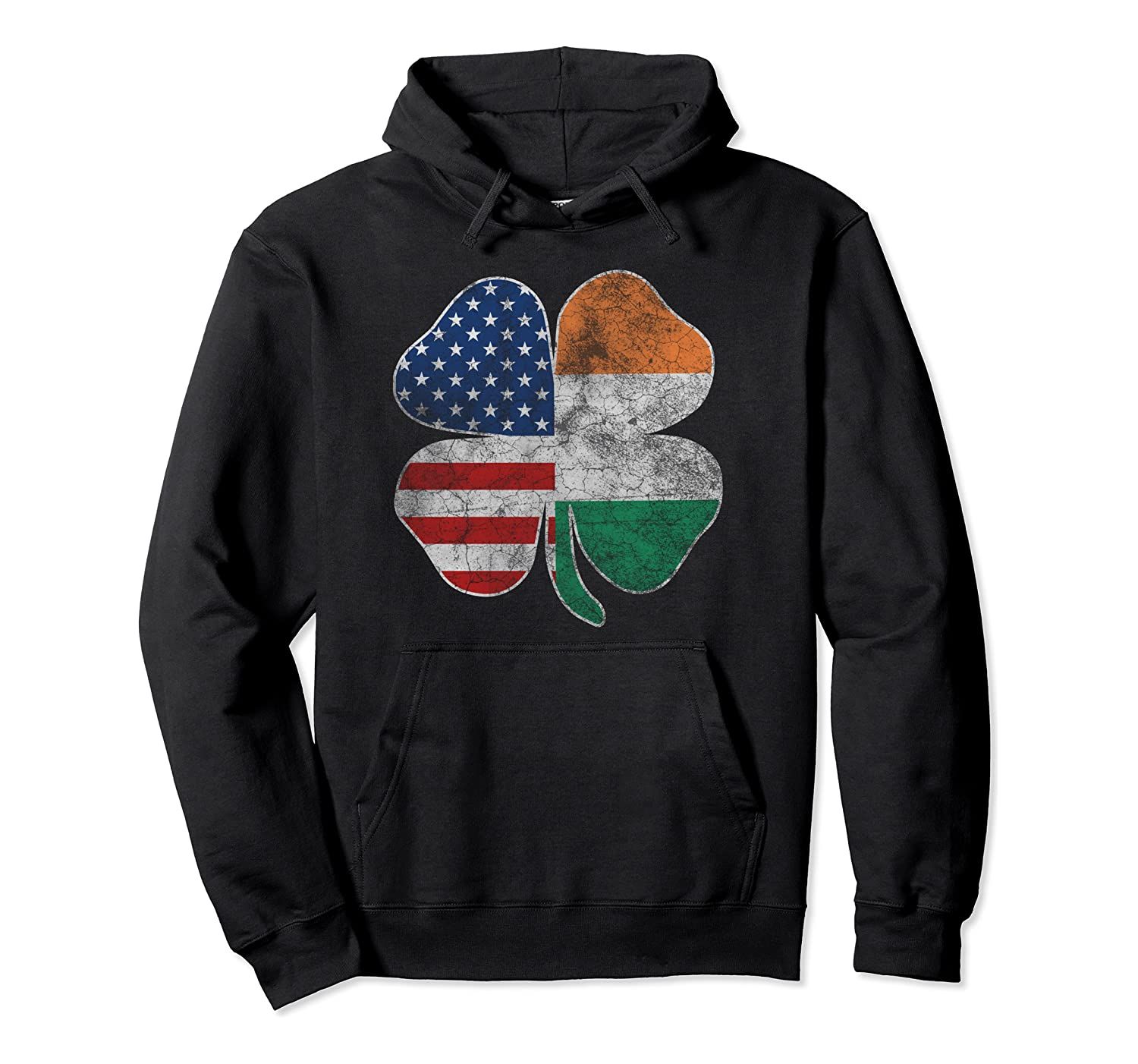 Vintage Irish American Flag Shamrock St Patricks Day Hoodie, T-Shirt, Sweatshirt