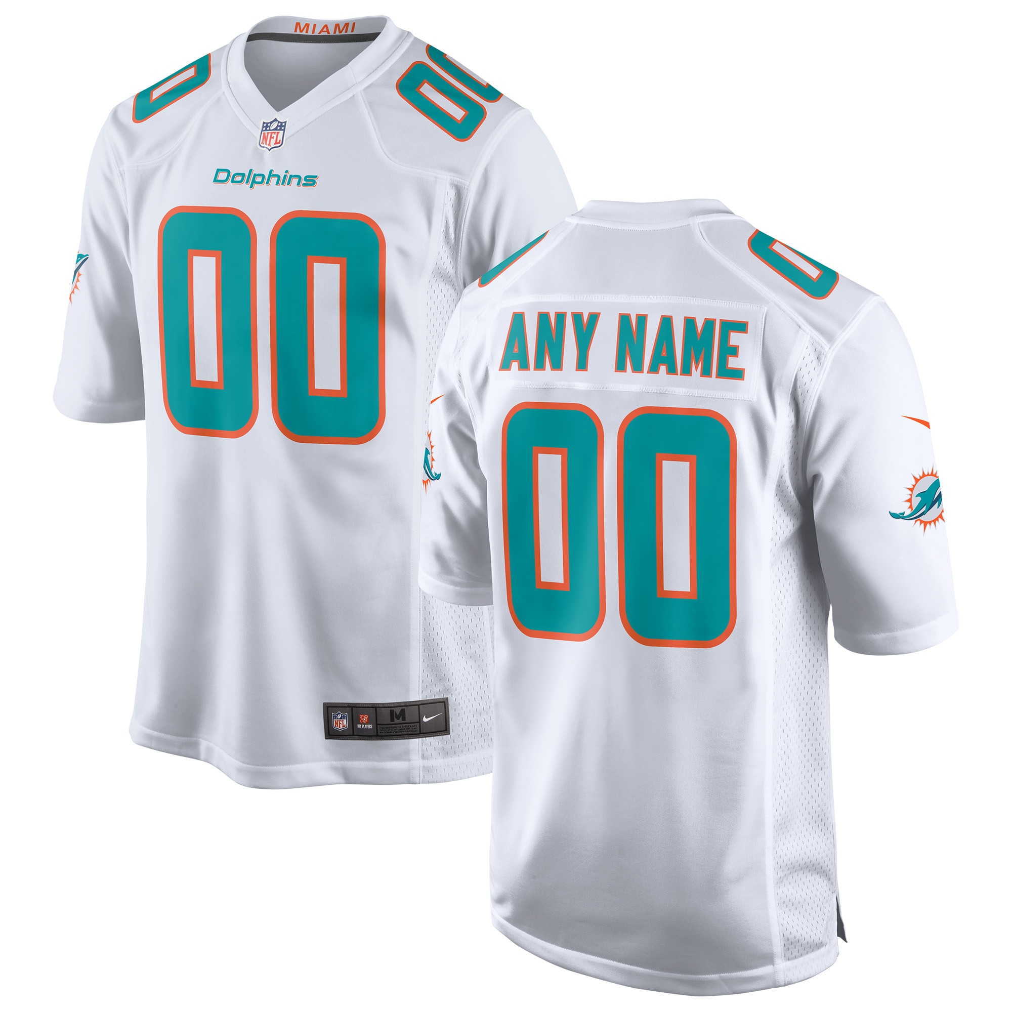 Miami Dolphins Custom Game Jersey – White