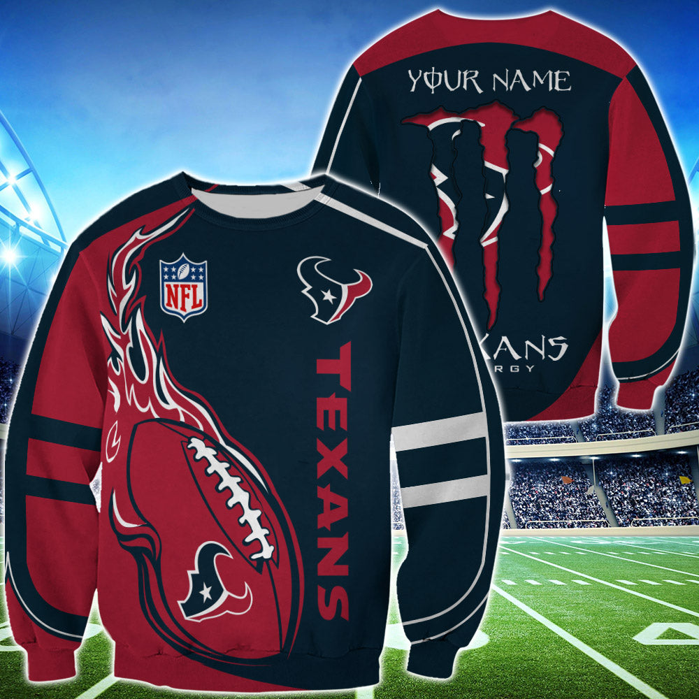 Monster Energy Houston Texans Sweatshirt Custom Name