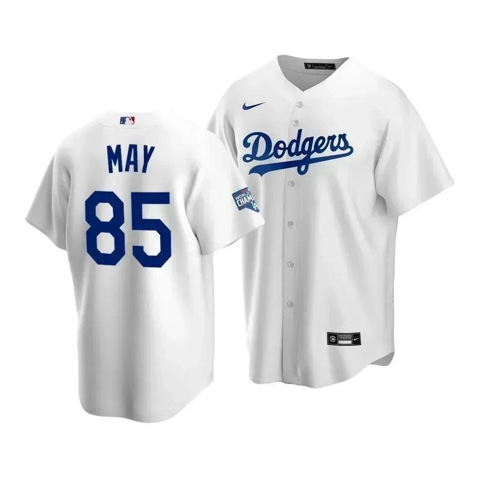 Youth Los Angeles Dodgers Dustin May 85 2020 World Series Champions Home Jersey White