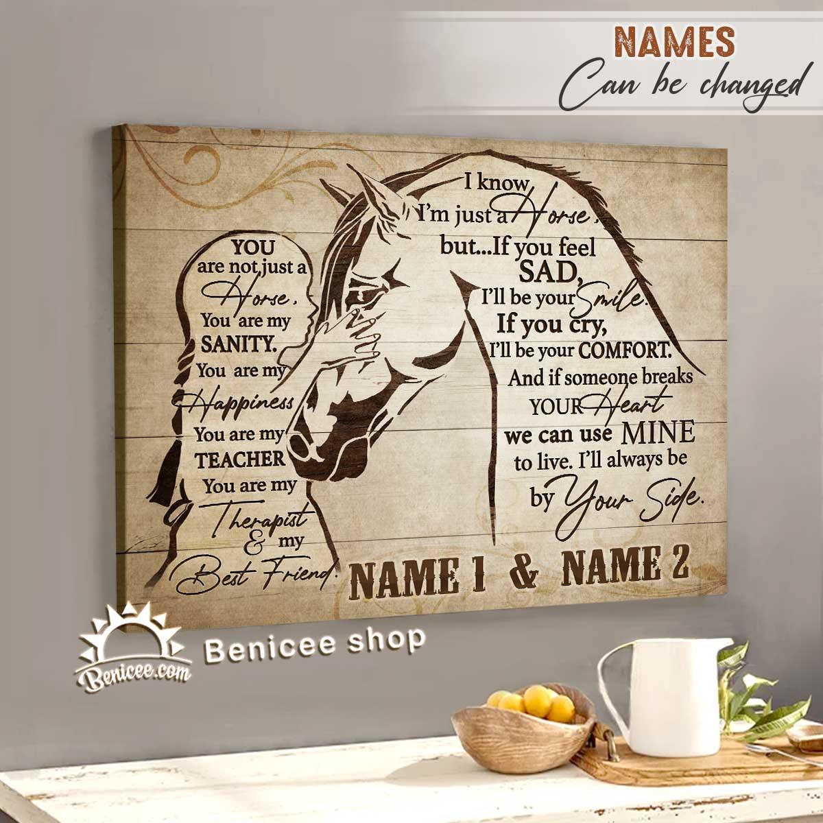 Benicee Personalized Horse Framed Canvas/Wrapped Canvas I’Ll Always Be By Your Side Home Decor