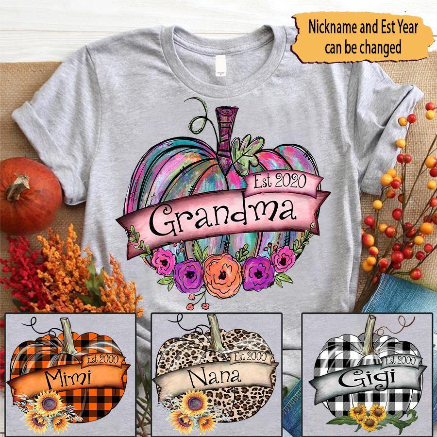 Grandma Est Pumkin Personalized Shirt