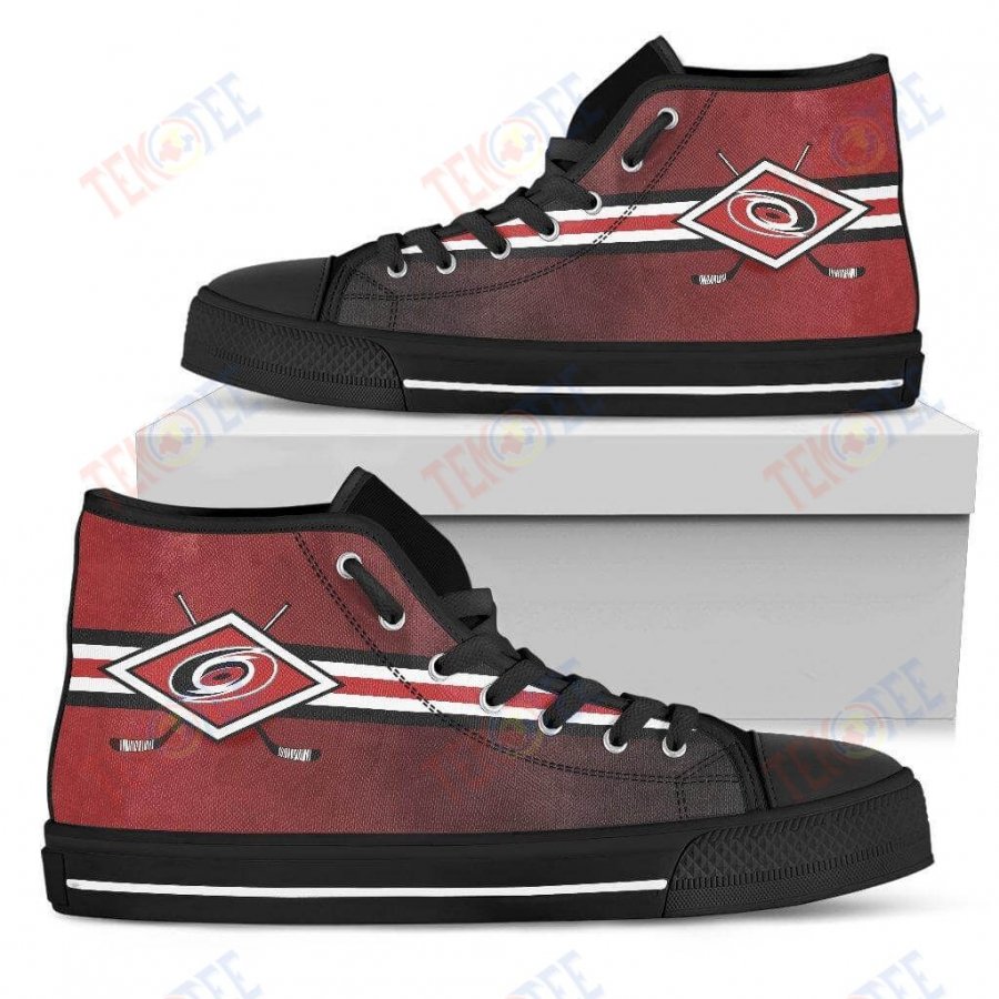 Mens Womens Carolina Hurricanes High Top Shoes Double Stick Check Shoes TMT215