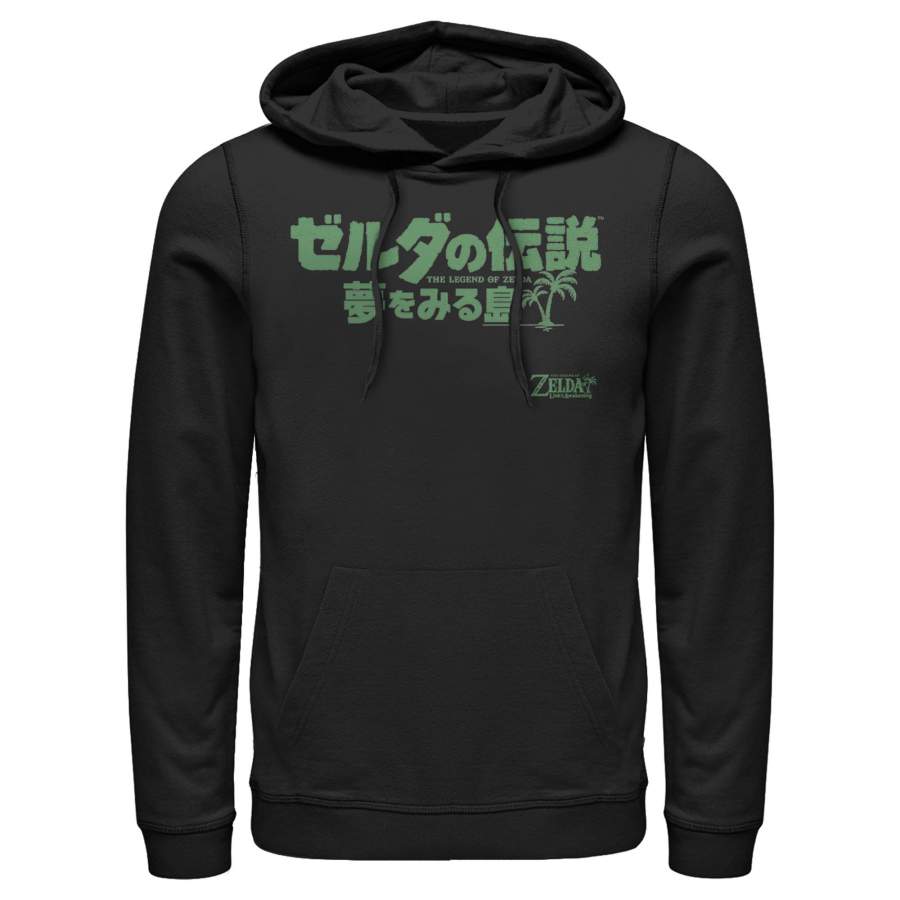 Nintendo Men’s Legend of Zelda Link’s Awakening Japanese Logo  Lightweight Hoodie