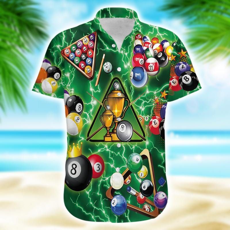 Amazing Billiard Thunder Green Unisex Hawaiian Shirts