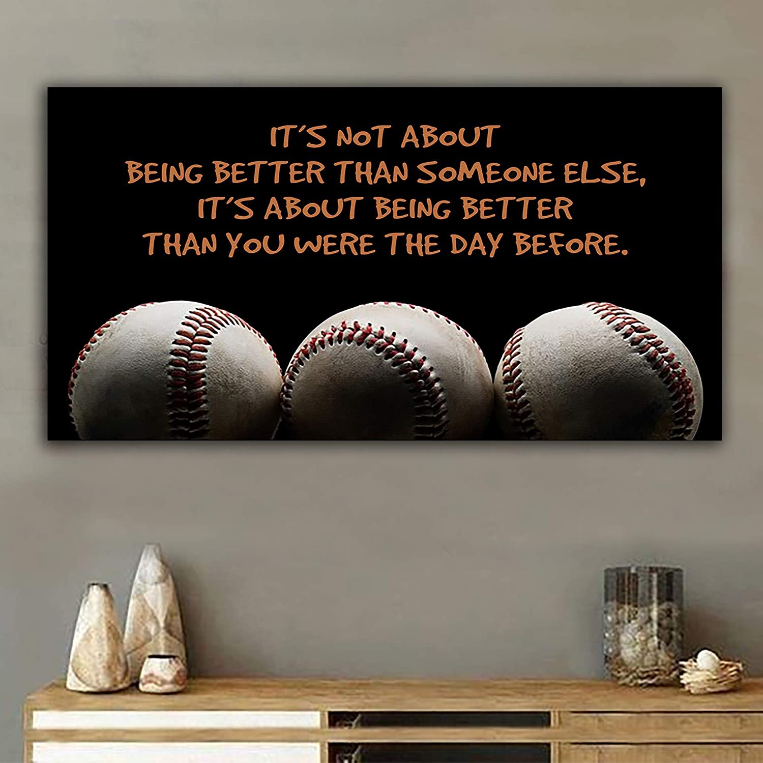 Zart Gift For Men Poster Canvas Baseball Sport It S Not About Being Better Than Someone Else Gift For Son Wall Decor Decorative Home Home Decor Birthday Gift Souvenirs Art Print In Us