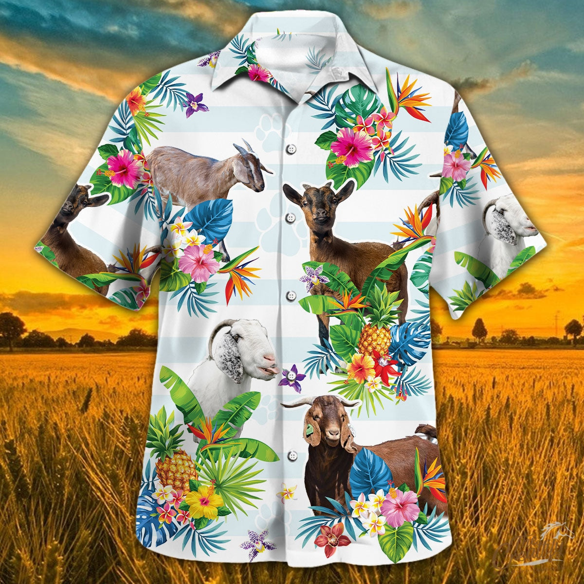 Goat Tropical Flower Hawaii Hawaii Shirt For Men Women Ha52683