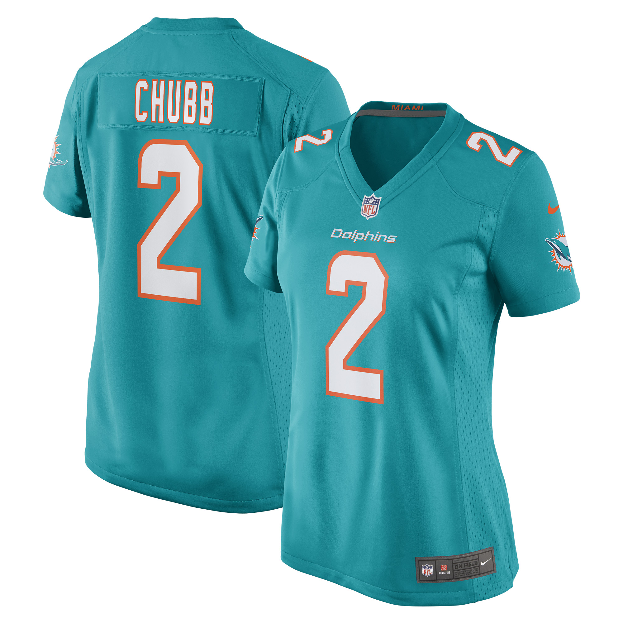 Women’s Miami Dolphins Bradley Chubb Aqua Game Player Jersey