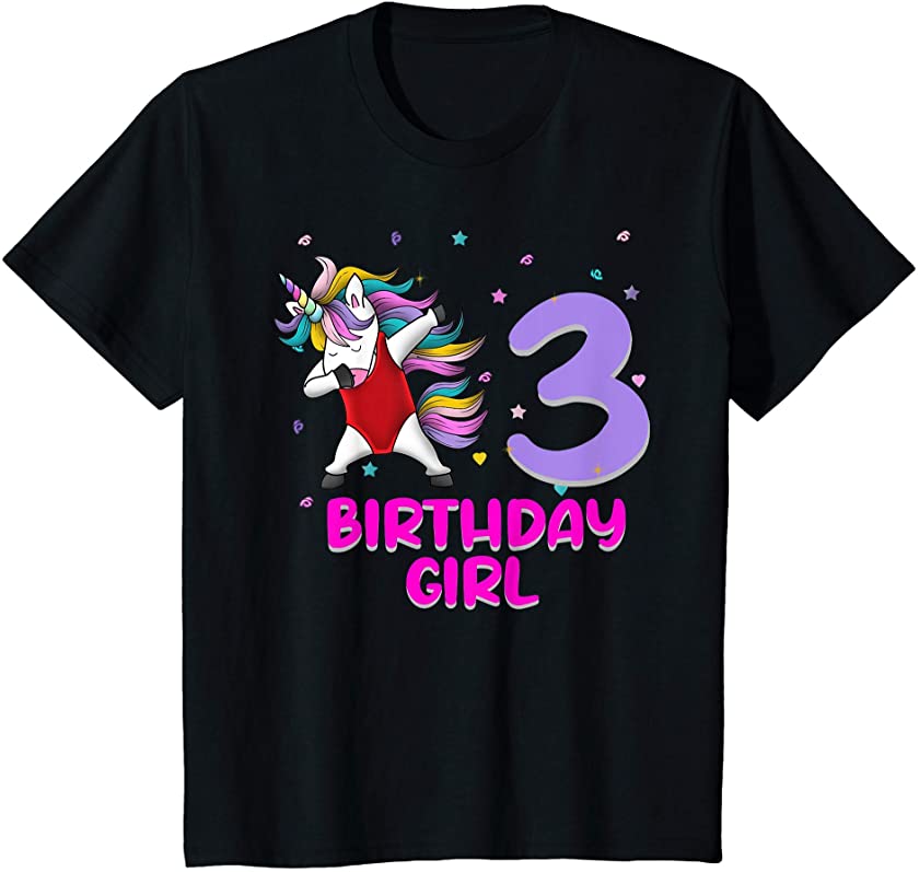 Kids Unicorn Swimsuit 3rd Birthday Girl Love Funny 3 Years Old T-Shirt