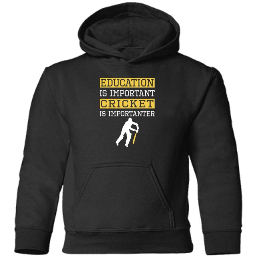 AGR Education Is Important Cricket is Importanter Sports Gift Toddler Pullover Hoodie