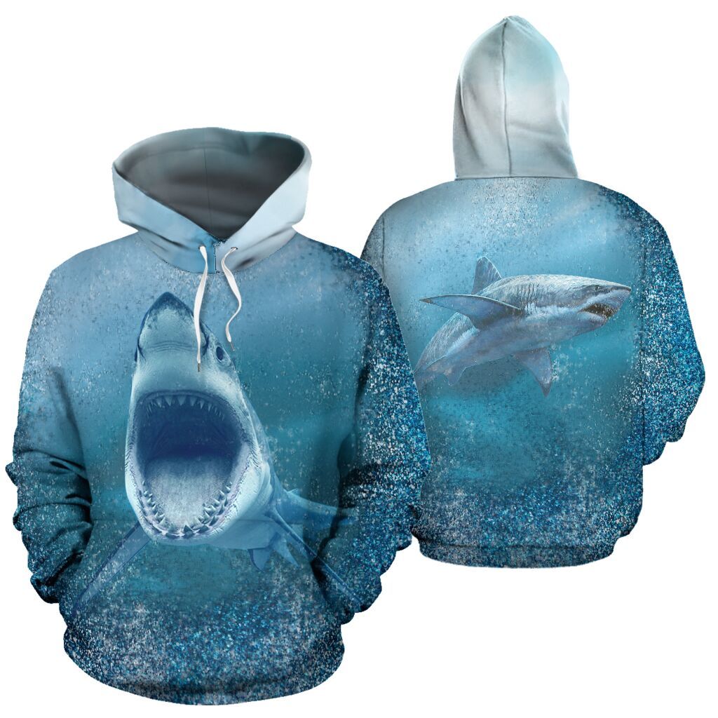 Shark Glitter Ocean 3D Printed Sublimation Hoodie Hooded Sweatshirt Comfy Soft And Warm For Men Women S To 5Xl Ctc2402134