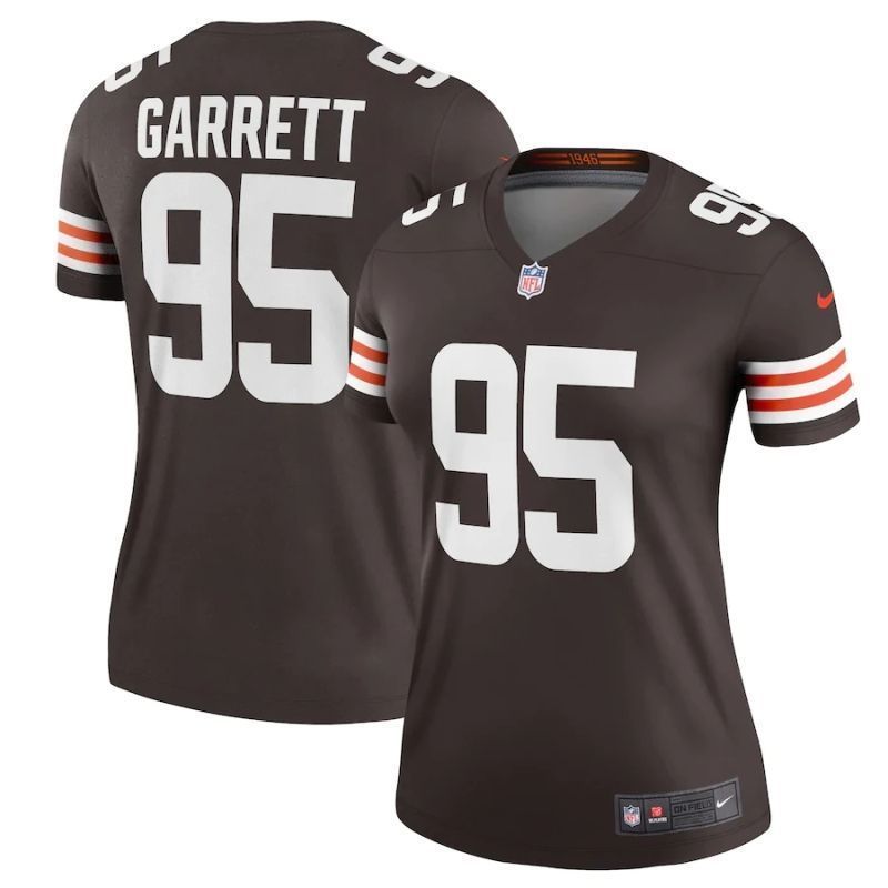 Cleveland Browns Myles Garrett #95 NFL 2020 Dark Brown Womens Jersey