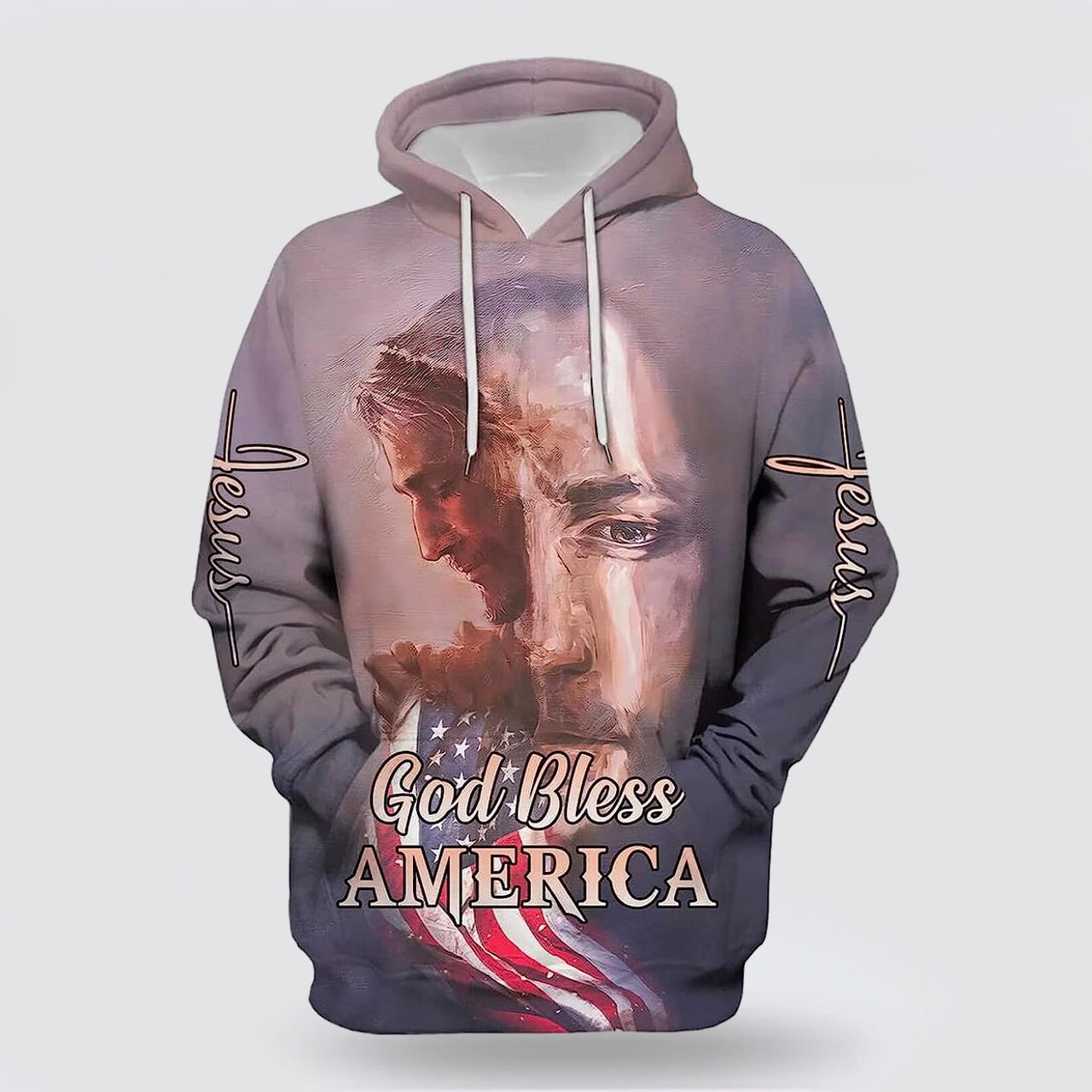 Jesus God Bless America 3D Hoodies For Women Men Christian Apparel Hoodies