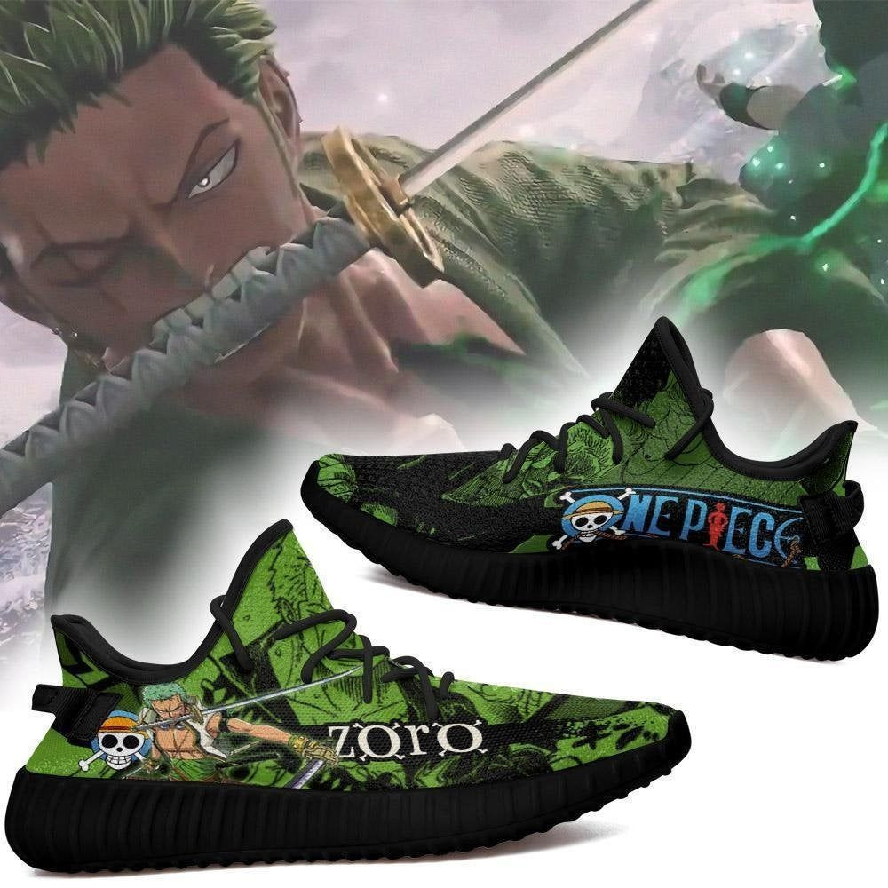 Zoro Yeezy Shoes One Piece Anime Shoes Fan Gift Custom Shoes Gift Idea Shoes Yeezy Sneakers H94