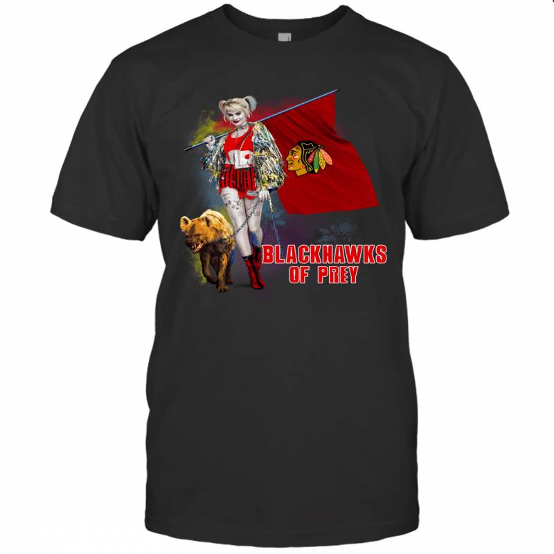 Harley Quinn flag Chicago Blackhawks Of Prey T-Shirt