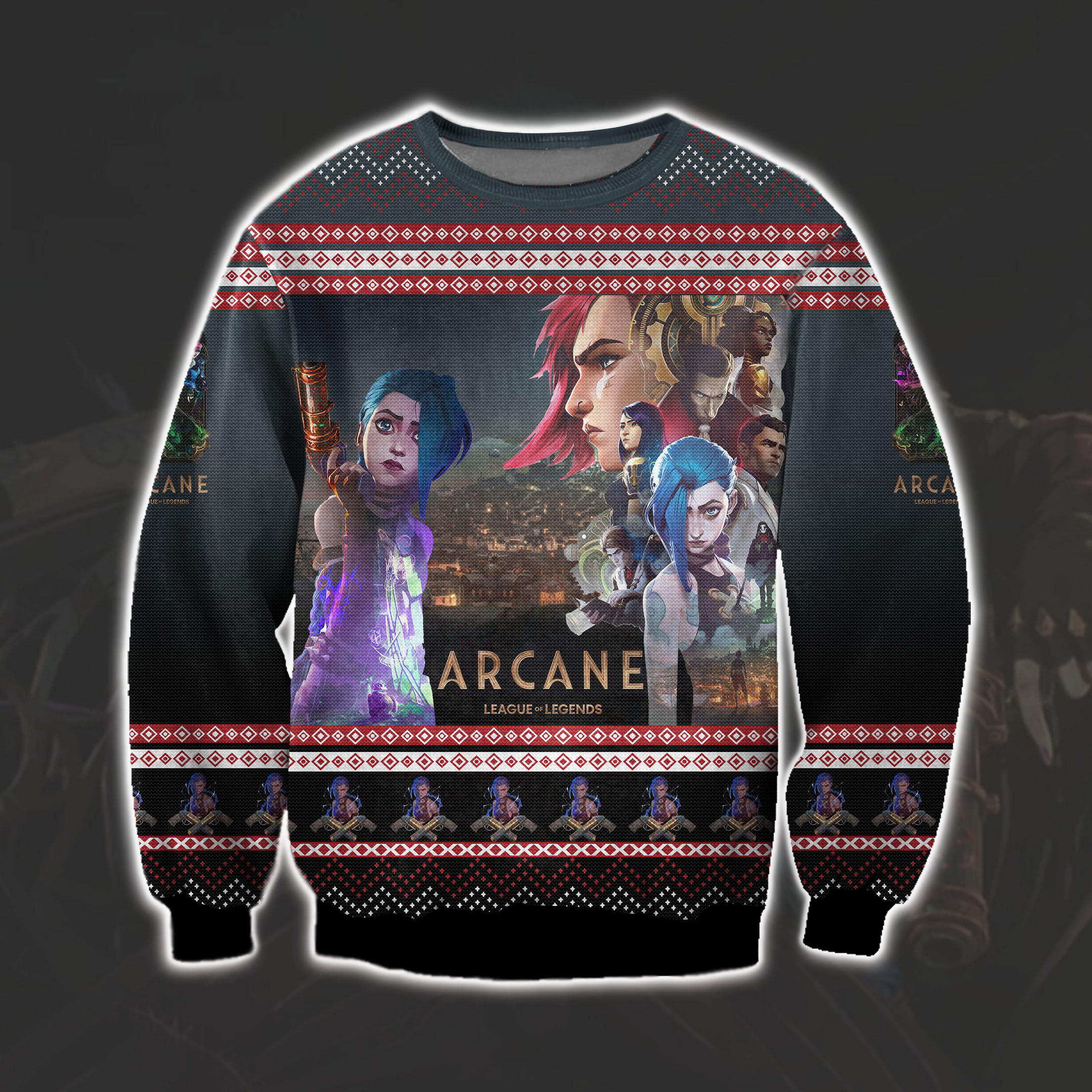 Netflix Arcane Jinx Ugly Christmas Sweater