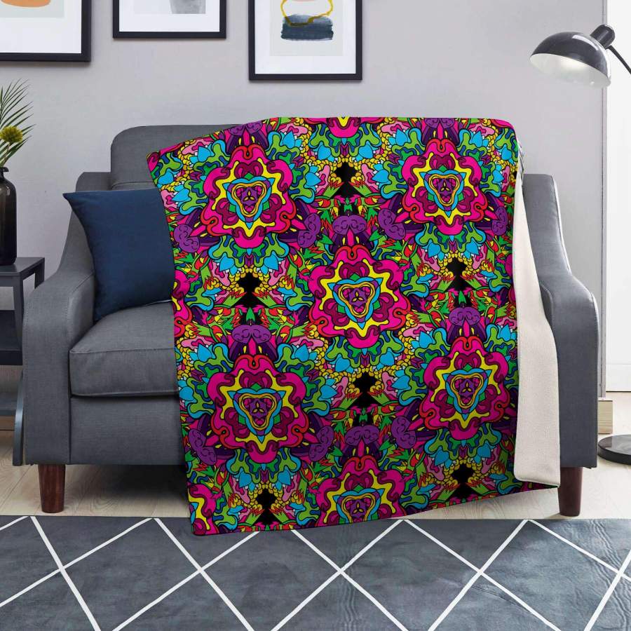 Animal Hippie Psychedelic Blanket