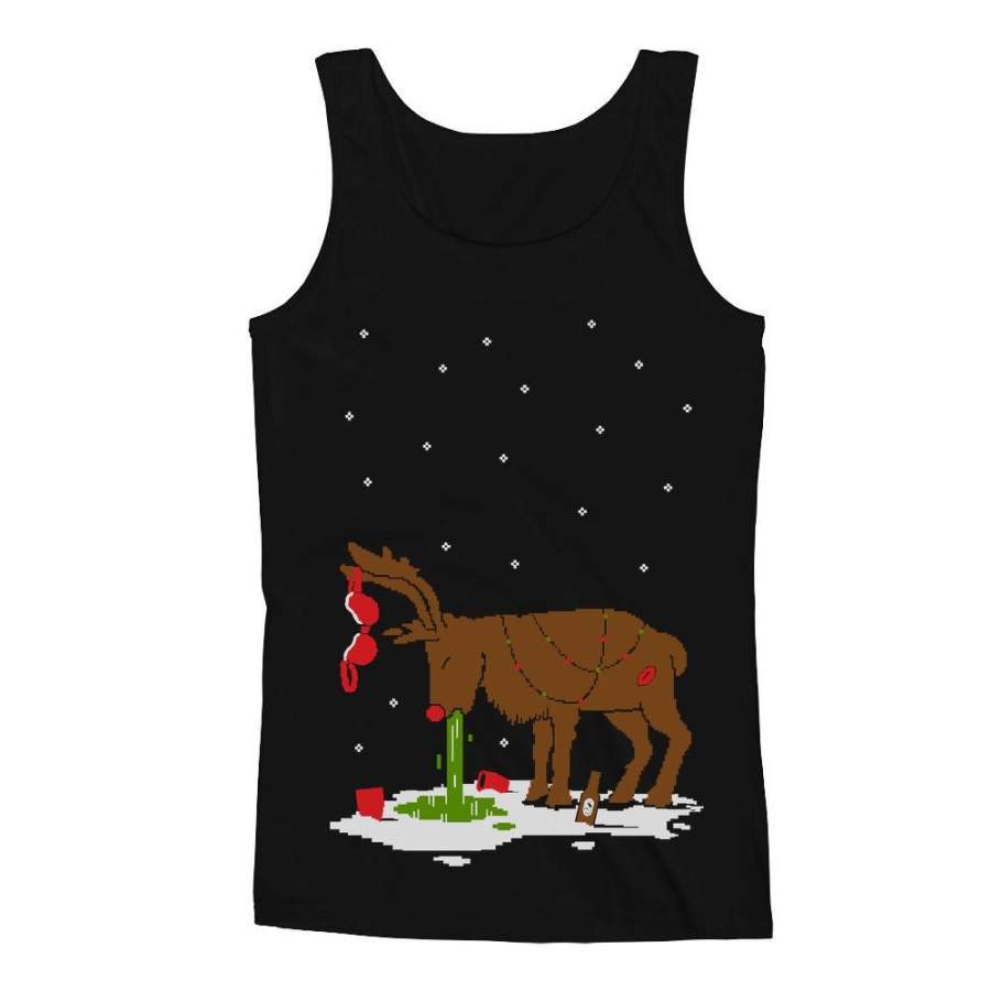 Xmas Reindeer Hangover Ugly Christmas Party Men’s Tank Top