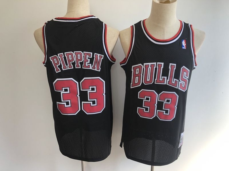 Chicago Bulls Scottie Pippen #33 NBA Throwback Black Jersey