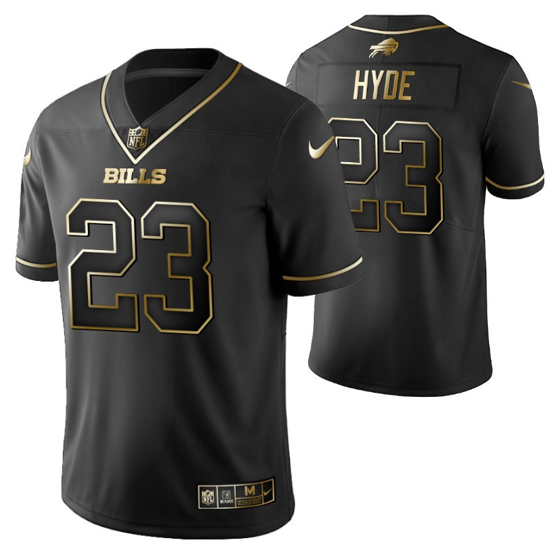 Buffalo Bills Micah Hyde 23 2021 NFL Golden Brandedition Black Jersey Gift For Bills Fans