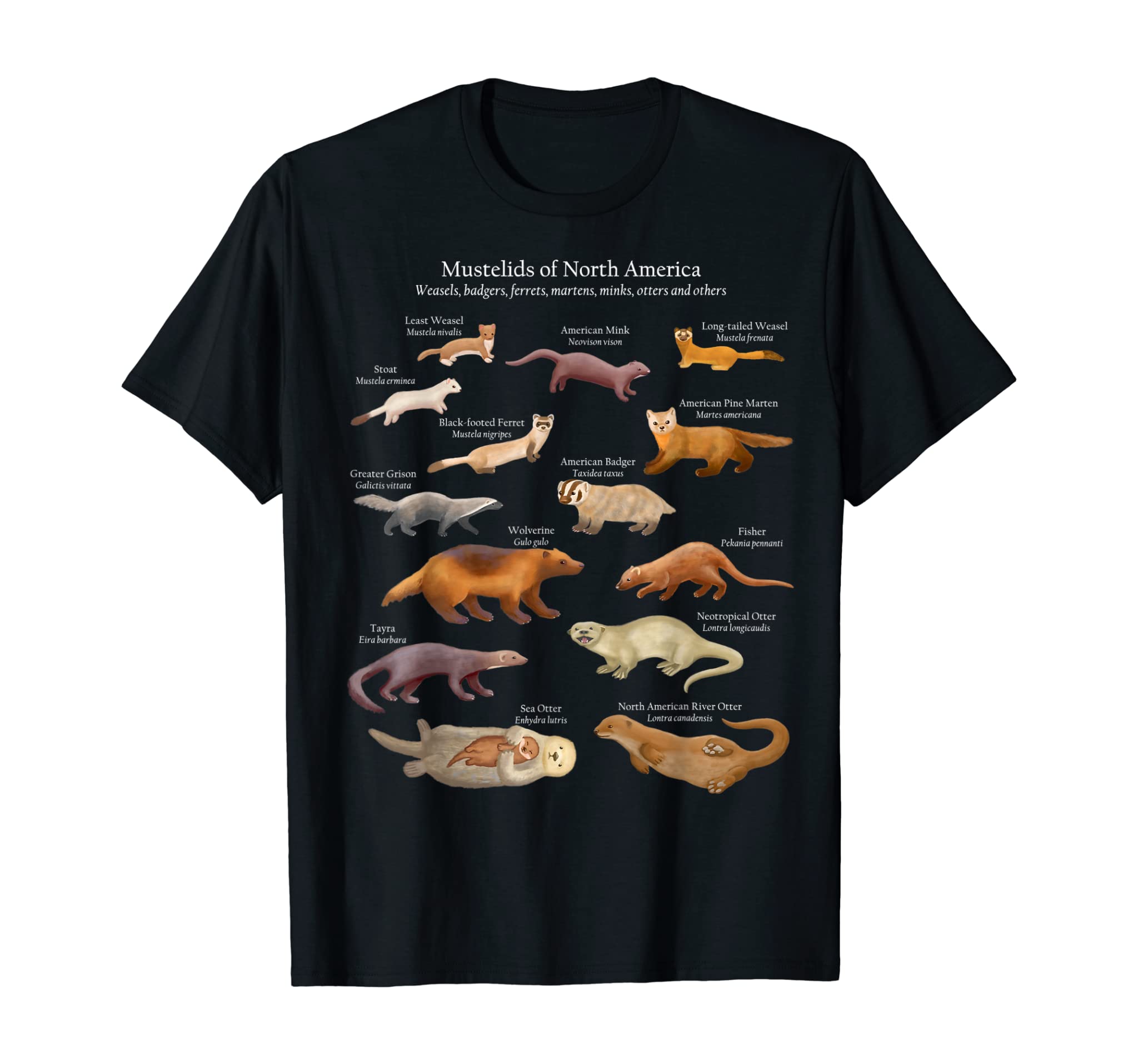 Mustelids of North America: Weasels, Otters, and Others T-Shirt