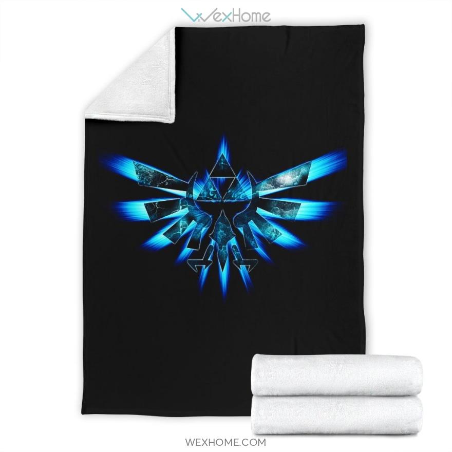 Blue Zelda Triforce Legend Of Zelda Symbol Premium Blanket