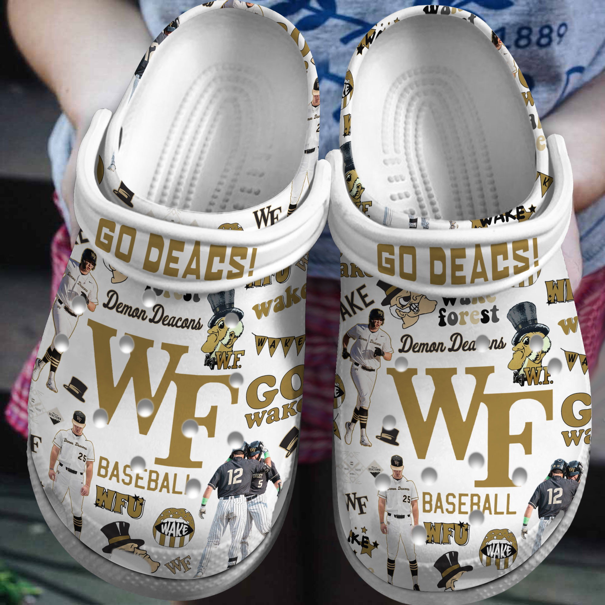 Premium Wake Forest Demon Deacons NCAA Sport Crocs Crocband Clogs Shoes Comfortable For Men Women and Kids 2