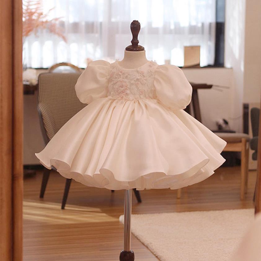 2021 Summer Ceremony Dress Girl Beading 1st Birthday Dress For Baby Girl Dress Elegant Princess Dresses Party Christening A586 alx