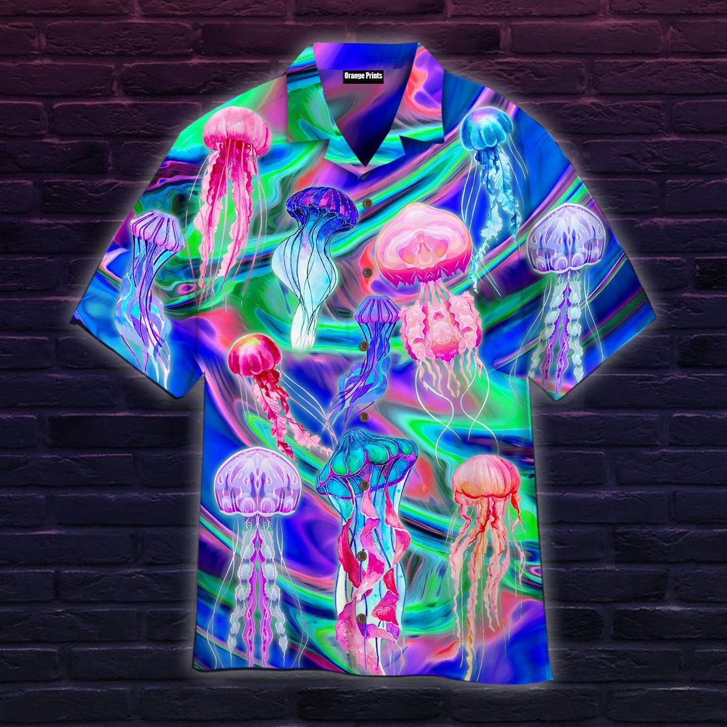 Neon Jellyfish Under The Sea Aloha Hawaii Shirts For Men And Women Ha10624