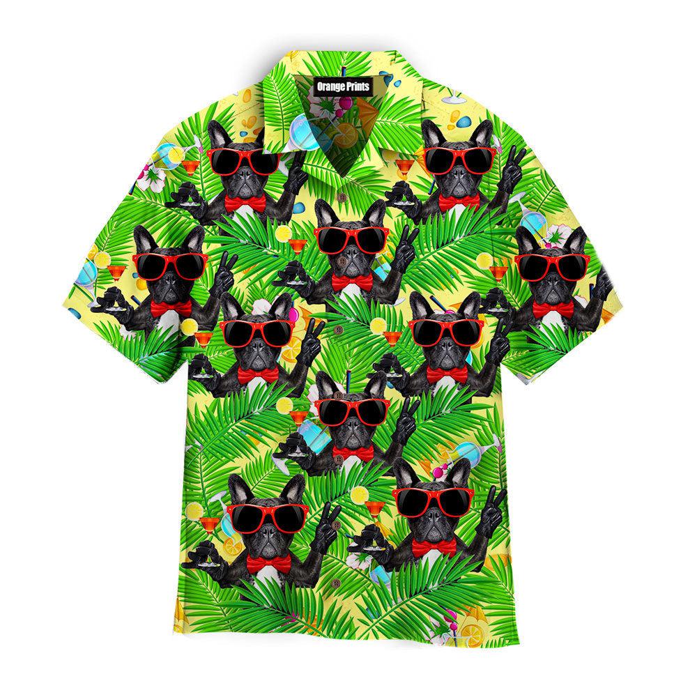 French Bulldog Holding Martini Cocktail Aloha Hawaii Shirts For Men Women Ha34178