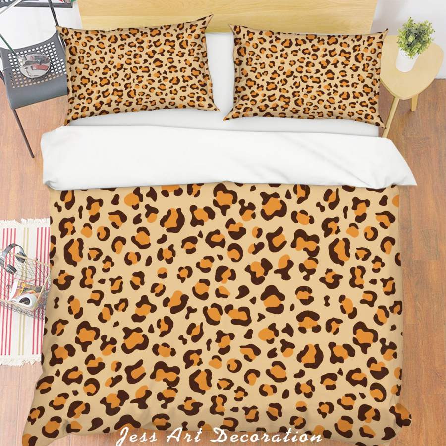 3D Leopard Pattern Quilt Cover Set Bedding Set Pillowcases 204