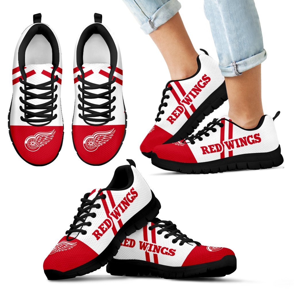 Colorful Line Stripe Detroit Red Wings Sneakers