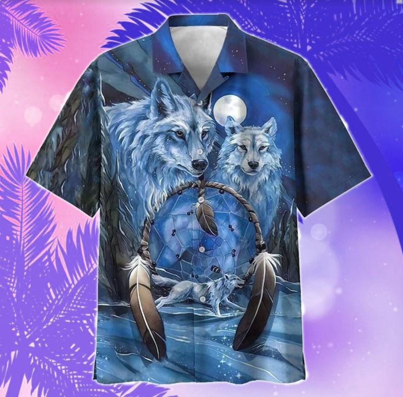 Wolf Native American Hawaiian Shirt | For Men & Women | Adult | Hw9655