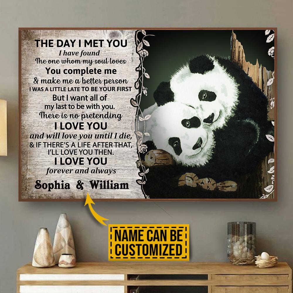 Aeticon Gifts Personalized Panda The Day I Met Canvas Mom Dad Gift Home Decor